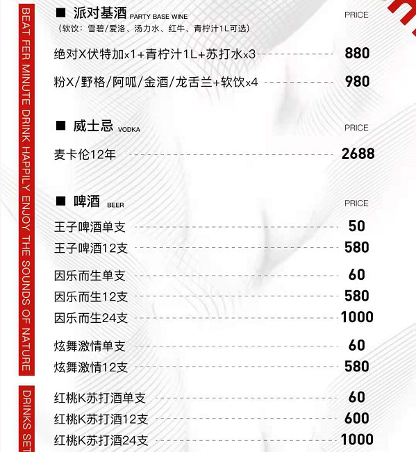 三亚BPM酒吧酒水价格表，BPM酒吧低消费(图5)